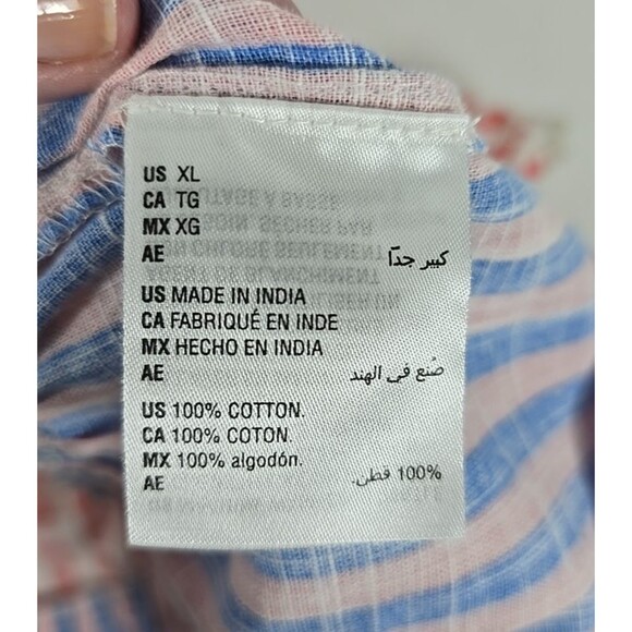 Set of 3 Style & Co Red White Blue Stripe Cap Sleeve Ruffle Hem Cotton Sz XL - Picture 5 of 15